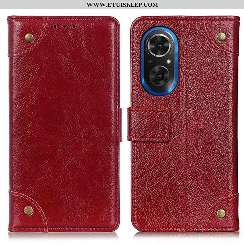 Etui Folio do Honor 50 SE Nity W Stylu Vintage Ze Skóry Nappa